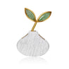 Aventurine 'Leaf Flower' Brooch
