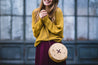 Handmade Small Button Golden Wooden Bags for Women