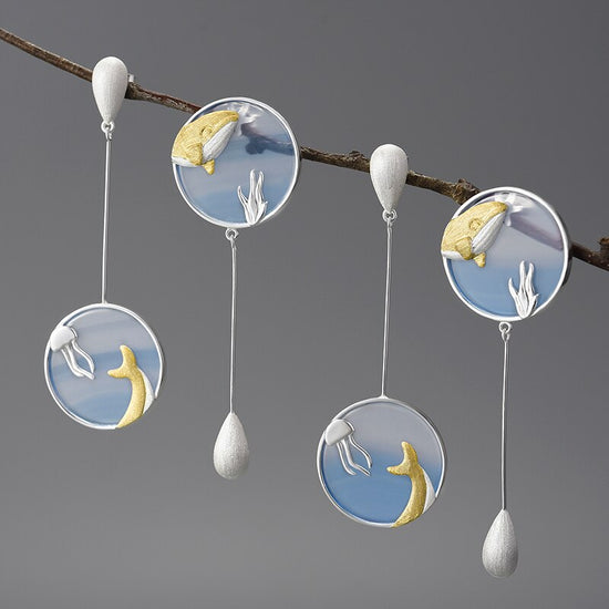 Happy Whale Drop Earrings