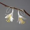 Curved Flower Dangle Earrings