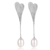 Handmade 'Love Heart' Dangle Earrings - Sterling Silver 925