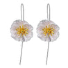Handmade 'Blooming Poppies' Silver Dangle Earrings