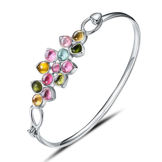 Tourmaline Rainbow Flower Bangle