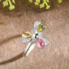 Rotatable Tourmaline Windmill Ring