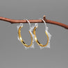 Handmade Minimalistic Lotus Flower Hoop Earrings