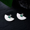 Handmade Elegant Moon Sterling Silver Stud Earrings - Jewellery Online
