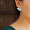 Handmade Elegant Moon Sterling Silver Stud Earrings - Jewellery Online