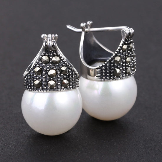 Handmade Vintage Drop Silver Earrings - Sterling Silver 925