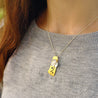 Handmade Fresh Clover Flower Pendant - Gold and Sterling Silver 925