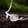 Handmade 'Flower in the Rain' Pendant Necklace- Sterling Silver 925