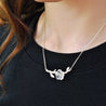 Handmade 'Flower in the Rain' Pendant Necklace- Sterling Silver 925