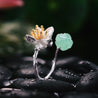 Handmade 'Lotus Whispers' Silver Rings for Women - 925 Sterling Silver