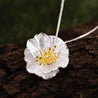 Handmade 'Blooming Poppies' Flower Pendant - Sterling Silver 925