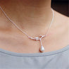 Handmade Natural Pearl Bird Necklace - Gold and Sterling Silver 925