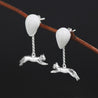 Handmade 'A Cat and a Hot Air Balloon' Drop Earrings for Girls - Gold and Sterling Silver 925