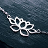 Handmade Vintage 'Lotus Flower' Silver Bracelet - Sterling Silver 925