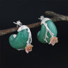 Handmade Vintage 'Plum Flower' Stud Earrings - Sterling Silver 925