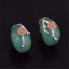 Handmade Vintage 'Plum Flower' Stud Earrings - Sterling Silver 925