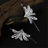 Handmade 'Leaves' Drop Earrings for Girls - Gold and Sterling Silver 925