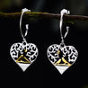 Handmade Heart - Shaped Silver Earrings - Sterling Silver 925