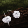 Handmade 'Blooming Poppies' Dangle Silver Earrings - Sterling Silver 925