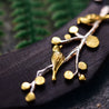 Handmade Vintage 'Birds on a Branch' Necklace - Sterling Silver 925 and Gold Plated