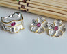 Peony Flower Jewellery Set - Red