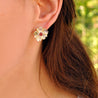 Peony Flower Jewellery Set - Red
