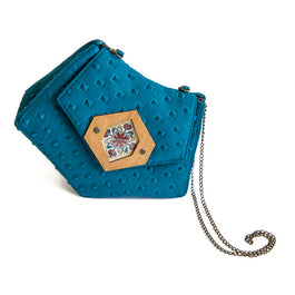 Handmade Triangle Blue Bag, Small