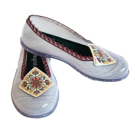 SuperCute WellieStyle Shoes – ‘Folklore Embroidery’, White-transparent