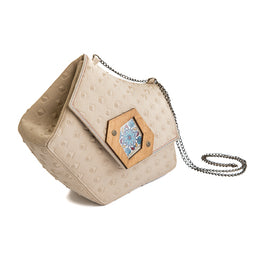 Handmade Triangle Beige Bag, Small