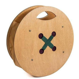 Handmade Golden Wooden Large Button Bag