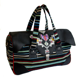 Handmade Black Patterned Bag, Large