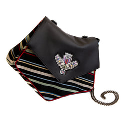 Handmade Triangle Black Patterned Bag, Small