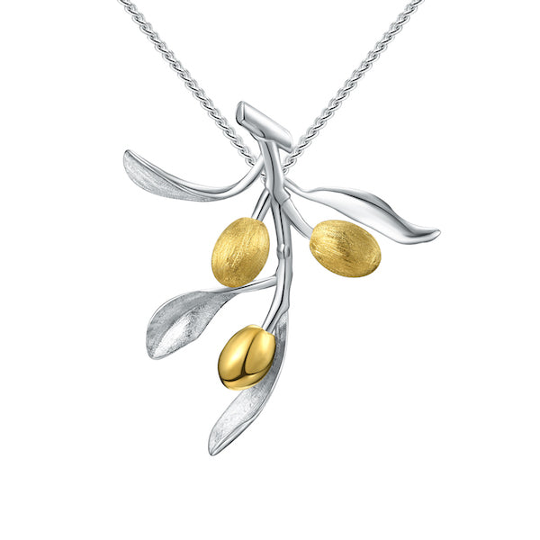 Olive Branch Pendant Necklace