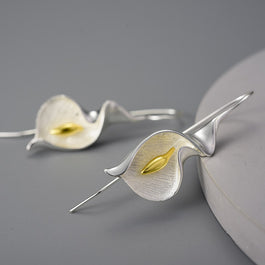 Whimsical Calla Lily Dangle Earrings