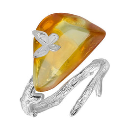 Amber Butterfly Ring