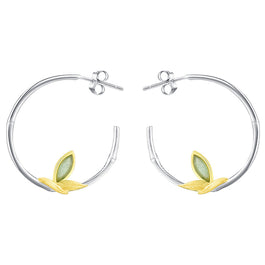 Aventurine Round Hoop Earrings