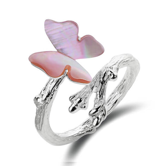  CH Delicate Leaf Shell Flower Ring for Women Girls Rose Gold  Color Finger Rings