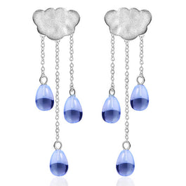 'Clouds and Raindrops' Dangle Earrings