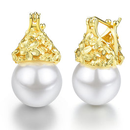 Pearl Flower Drop Earrings
