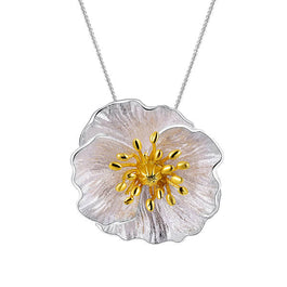 'Blooming Poppies' Pendant Necklace
