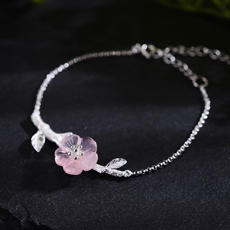 Handmade 'Flower in the Rain' Bracelets for women - Sterling Silver 925