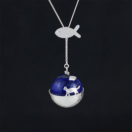 Handmade 'Cat's Dream' Pendant w/out Necklace - Sterling Silver 925