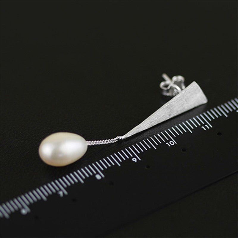 Handmade Drop Earrings with Natural Pearls - Gold and Sterling Silver 925