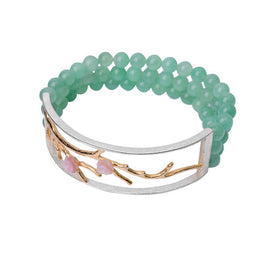 'Plum Blossom' Beads Bangle Bracelet