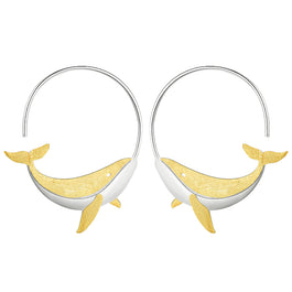 Happy Whales Hoop Earrings