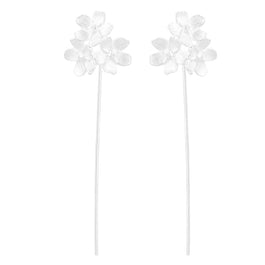 White Flower Dangle Earrings